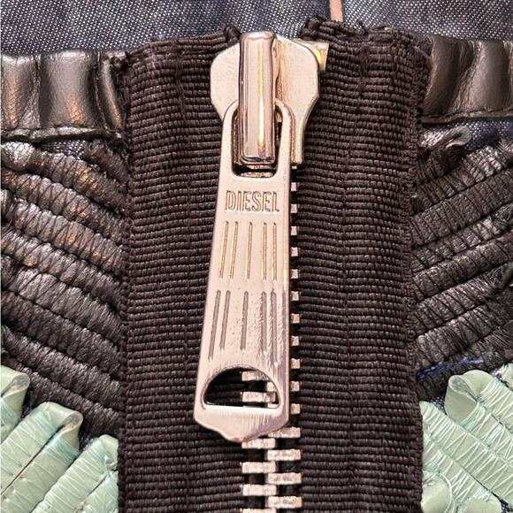 Diesel Leather Star Pattern Corset Spaghetti Strap Dress Medium - Picture 9 of 16